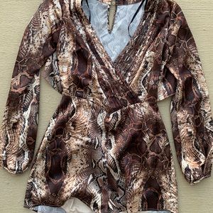 Snake-print romper